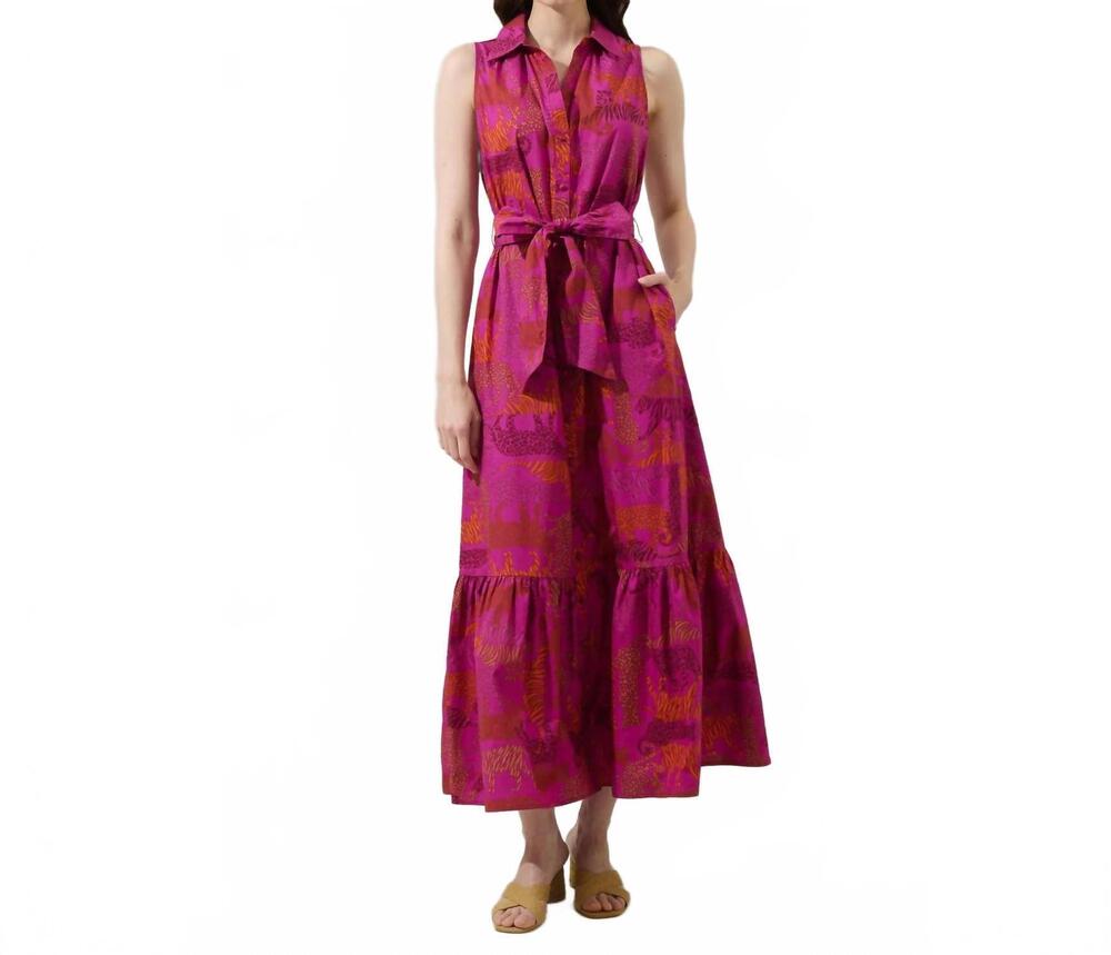 NEW SUGARLIPS cileah collared midi dress in magenta